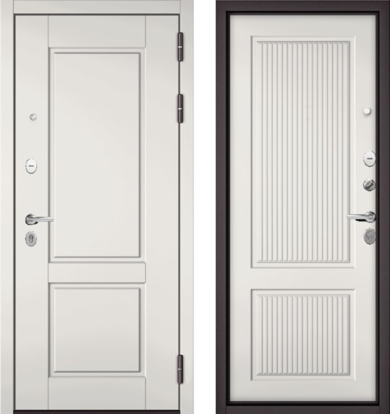 Входная дверь МАСТИНО TRUST MASS 1 Белый матовый / 198 Белый софт