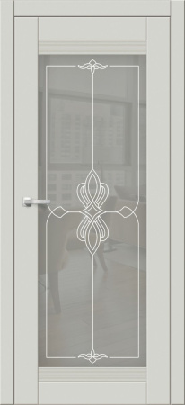 Дверь межкомнатная ЗОДЧИЙ СИРЕНА 1 ПО Айриш софт стекло мателюкс светлое с УФ-печатью белой