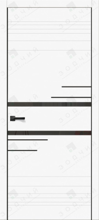 Дверь межкомнатная ЗОДЧИЙ ТАЙШЕР 1 ПО Софт тальк стекло зеркальное темное