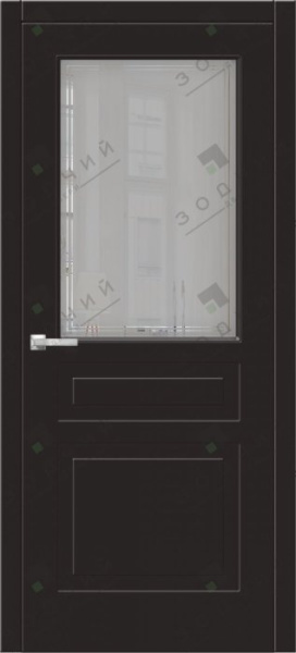 Дверь межкомнатная ЗОДЧИЙ ИТАЛЬЯНО 33 ПВХ ПО Шагрень черная