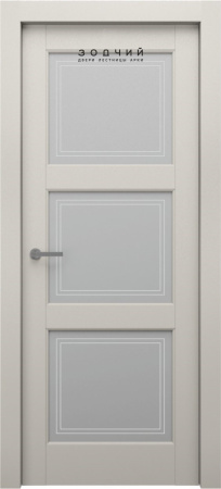 Дверь межкомнатная ЗОДЧИЙ ЭЛЕГАНТЕ 3 ПО Шагрень айриш стекло мателюкс светлое