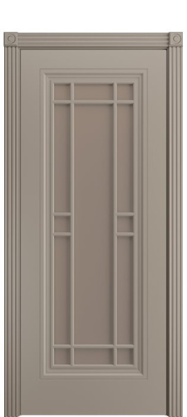 Дверь межкомнатная Порта Алекс Премиум 5 Латте эмаль, стекло сатин бронза