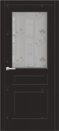 Дверь межкомнатная ЗОДЧИЙ ИТАЛЬЯНО 33 ПВХ ПО Шагрень черная