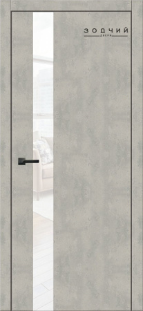 Дверь межкомнатная ЗОДЧИЙ СИТИ В5 ПО Бетон серый стекло Лакобель белый