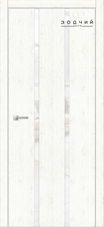 Дверь межкомнатная ЗОДЧИЙ СИТИ В4 ПО Бьянка белая стекло Лакобель белая