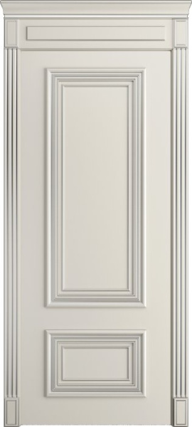 Дверь межкомнатная Порта Алекс КЛАССИКА 11 Бежевая патина серебро эмаль