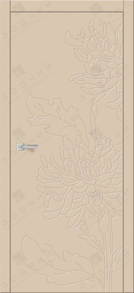 Дверь межкомнатная ЗОДЧИЙ ФЛОРА ХРИЗАНТЕМА Бисквит