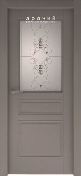 Дверь межкомнатная ЗОДЧИЙ АФРОДИТА ПО Капучино софт стекло светлое матированное