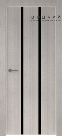 Дверь межкомнатная ЗОДЧИЙ МЕГАПОЛИС СВ4 ПО Сосна Уран вставка Лакобель черная