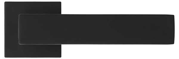 Ручка дверная MIRA MH-54-S6 BL раздельная на квадратном основании 6 мм, цвет черный, ЦАМ Light