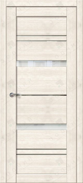 Дверь межкомнатная ЗОДЧИЙ Д-010 ПО Тополь белый стекло Рефлекторное