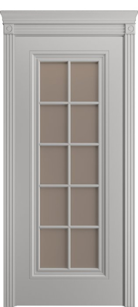 Дверь межкомнатная Порта Алекс Премиум 4 Грей эмаль, стекло бронза