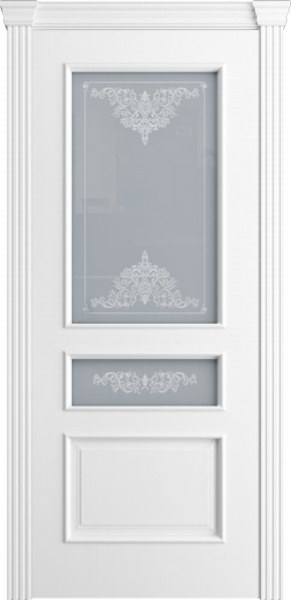 Дверь межкомнатная Порта Алекс Модерн2 Белоснежная эмаль, стекло ажур светлое