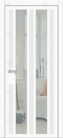 Дверь межкомнатная ЗОДЧИЙ МИРА 3 ПО Шагрень молочная