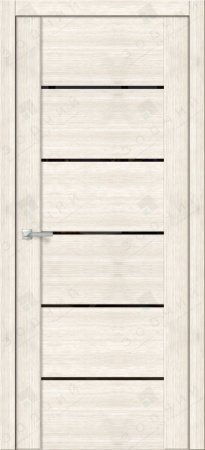 Дверь межкомнатная ЗОДЧИЙ МИКС 5 ПО Вяз светлый горизонт вставка триплекс черный