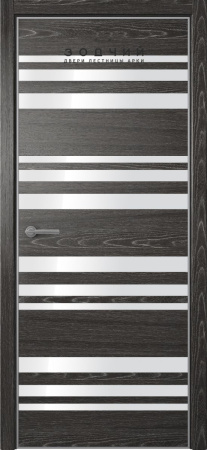 Дверь межкомнатная ЗОДЧИЙ МЕГАПОЛИС Г12 ПО Дуб шале вставка Лакобель белая