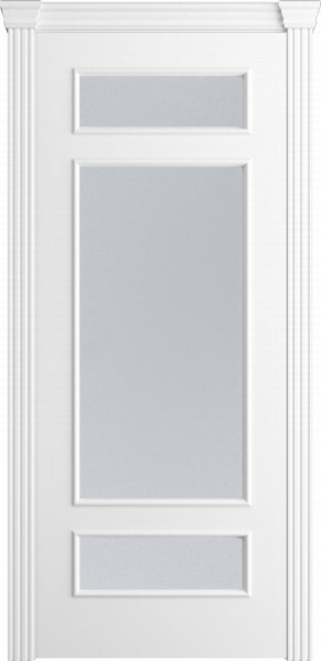 Дверь межкомнатная Порта Алекс Модерн4 Белоснежная эмаль, стекло сатин светлый