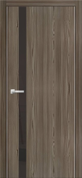 Дверь межкомнатная ЗОДЧИЙ МЕГАПОЛИС СВ1 Дуб амбер вставка Лакобель бронза