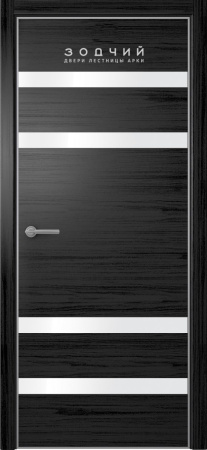 Дверь межкомнатная ЗОДЧИЙ МЕГАПОЛИС Г4 Широкие ПО Блэк вставки Лакобель белая