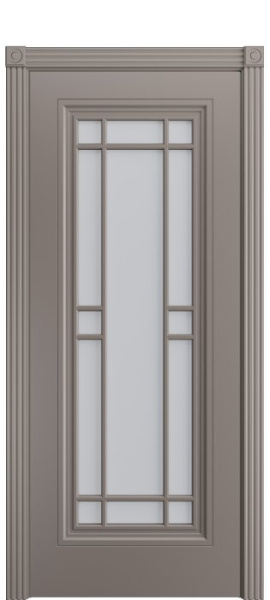 Дверь межкомнатная Порта Алекс Премиум 5 Темно-серая эмаль, стекло сатин светлый