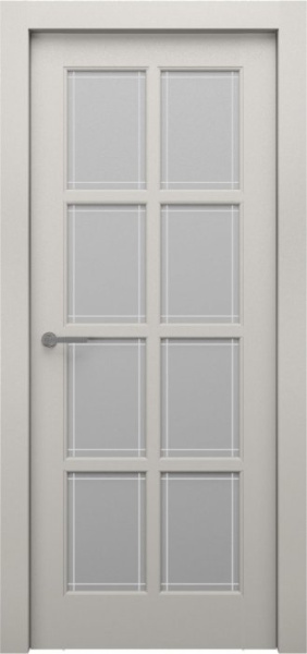 Дверь межкомнатная ЗОДЧИЙ ЭЛЕГАНТЕ ТВИН 4 ПО Шагрень айриш стекло мателюкс светлое