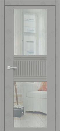 Дверь межкомнатная ЗОДЧИЙ МИРА 5 ПО Шагрень серая