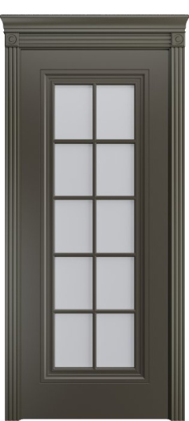 Дверь межкомнатная Порта Алекс Премиум 4 Гриджио эмаль, стекло сатин светлый