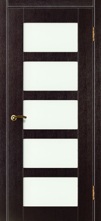 Дверь межкомнатная ЗОДЧИЙ ФАВОРИТ 2 ПО Береза мореная стекло триплекс белый матированный