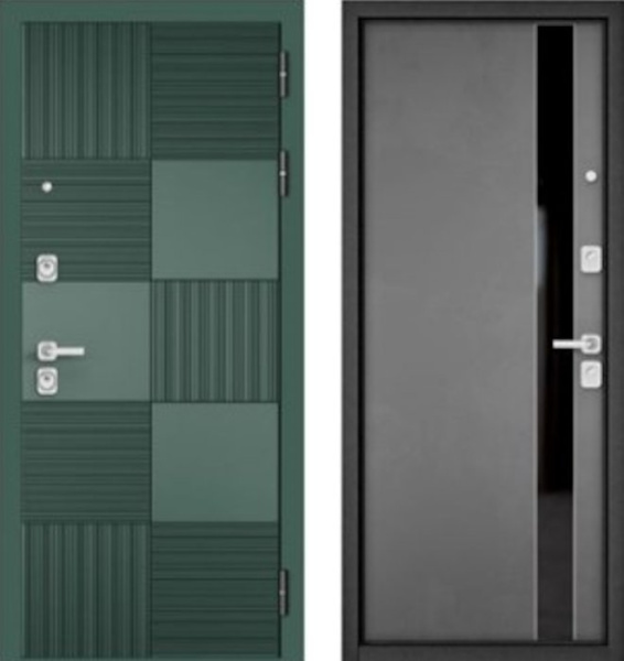 Входная дверь МАСТИНО CITY PRIME 173 Авокадо / AV-Si-3 Оскуро Велютто + Lakobel Black