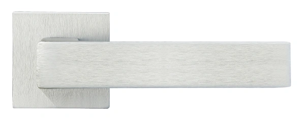 Ручка дверная MIRA MH-54-S6 SSC раздельная на квадратной розетке, цвет суперматовый хром, ЦАМ Light