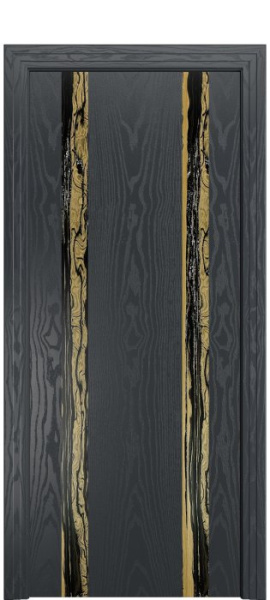 Дверь межкомнатная Порта Алекс КАНТРИ 4 Графит вставка эспрессо шпон