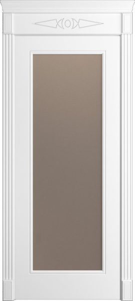 Дверь межкомнатная Порта Алекс Нео 10 Белоснежная эмаль, стекло сатин бронза