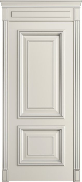 Дверь межкомнатная Порта Алекс КЛАССИКА 10 Бежевая патина серебро эмаль