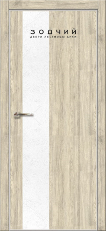Дверь межкомнатная ЗОДЧИЙ МЕГАПОЛИС В21 ПГ Вяз перламутр вставка Бетон белый
