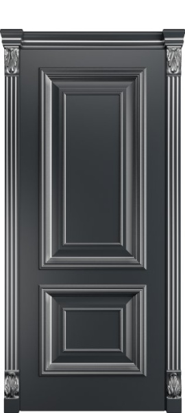 Дверь межкомнатная Порта Алекс КЛАССИКА 10 Графит патина серебро эмаль