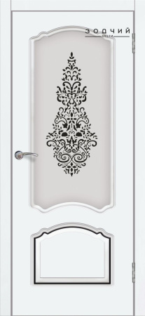 Дверь межкомнатная ЗОДЧИЙ НАТАЛИ ШИК ПАТИНА ПО Шагрень белая