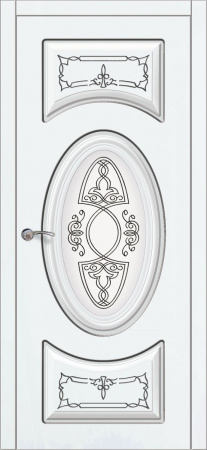 Дверь межкомнатная ЗОДЧИЙ ГАРМОНИЯ ПАТИНА ПГ Шагрень белая