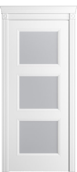 Дверь межкомнатная Порта Алекс Нео 4 Белоснежная эмаль, стекло сатин светлый
