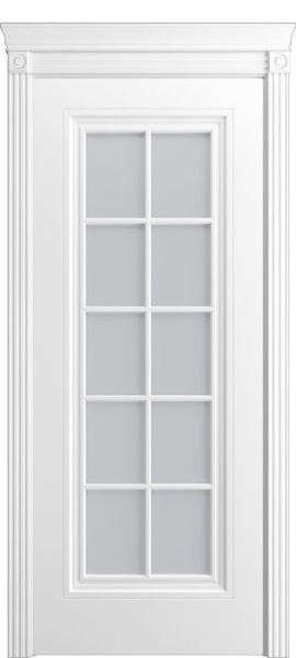 Дверь межкомнатная Порта Алекс Премиум 4 Белоснежная эмаль, стекло сатин светлый