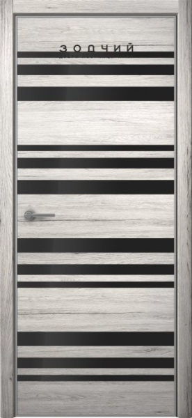 Дверь межкомнатная ЗОДЧИЙ МЕГАПОЛИС Г12 ПО Дуб белый винтажный вставка Лакобель белая