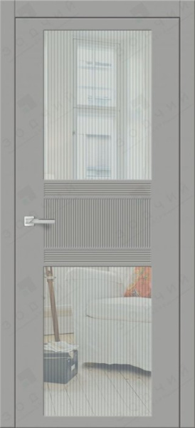 Дверь межкомнатная ЗОДЧИЙ МИРА 5 ПО Шагрень серая