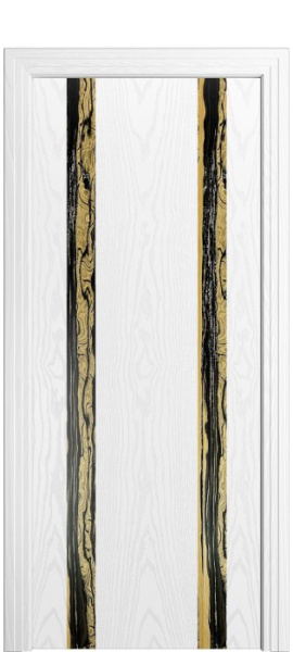 Дверь межкомнатная Порта Алекс КАНТРИ 4 Белоснежный шпон вставка эспрессо шпон