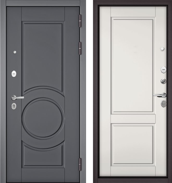 Входная дверь МАСТИНО TRUST MASS 6 Оскуро / D-1 Белый матовый