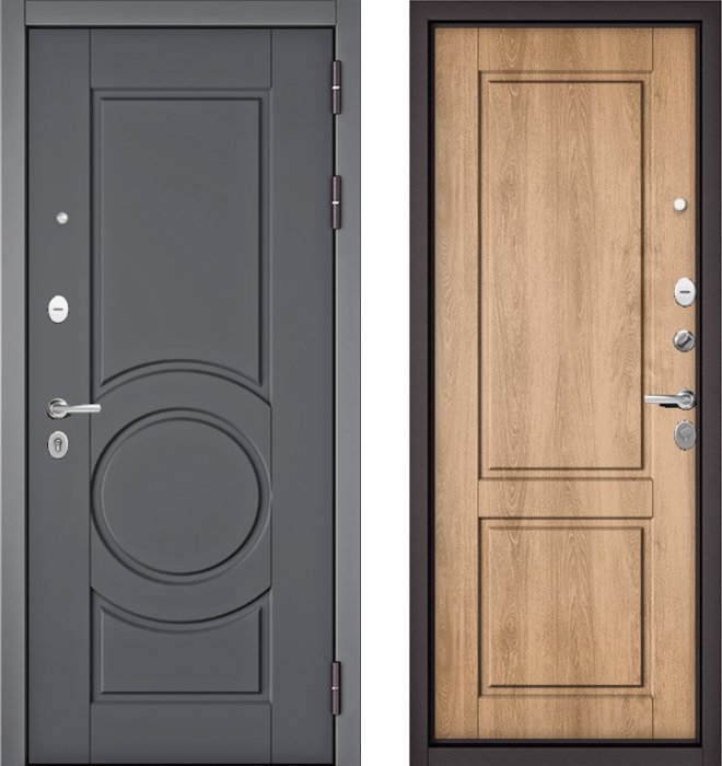 Входная дверь МАСТИНО TRUST MASS 6 Оскуро / D-1 Дуб шале натуральный