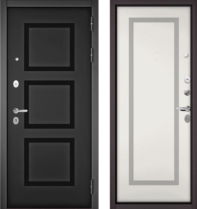 Входная дверь МАСТИНО TRUST MASS 192 Черный матовый / 189 Белый матовый