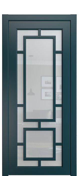 Дверь межкомнатная Порта Алекс СОЛО 1 Лазурь эмаль, стекло прозрачное