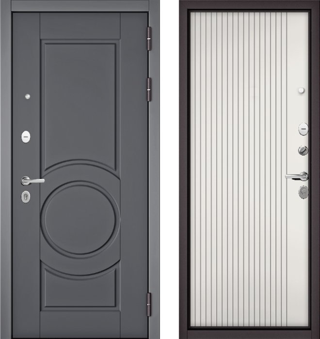 Входная дверь МАСТИНО TRUST MASS 6 Оскуро / 161 Белый матовый Белый софт