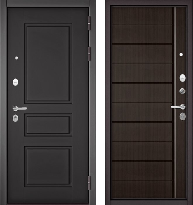 Входная дверь МАСТИНО TRUST MASS 2 Графит софт / 136 Шоколад ларче