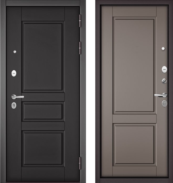Входная дверь МАСТИНО TRUST MASS 2 Графит софт / D-1 Эмаль капучино