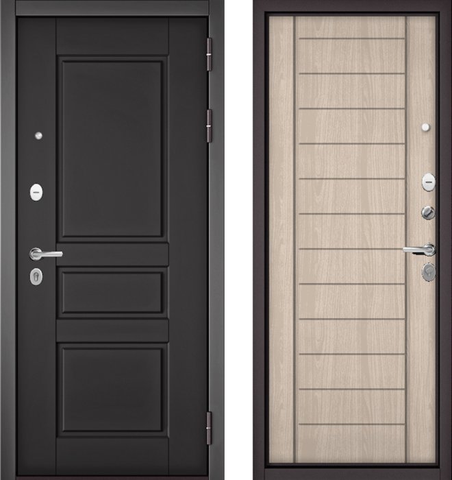 Входная дверь МАСТИНО TRUST MASS 2 Графит софт / 137 Ясень ривьера айс
